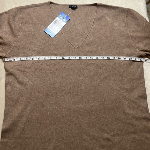 NWT Splendid Tan Camel V-Neck Soft Sweater sz L - Picture 5 of 6